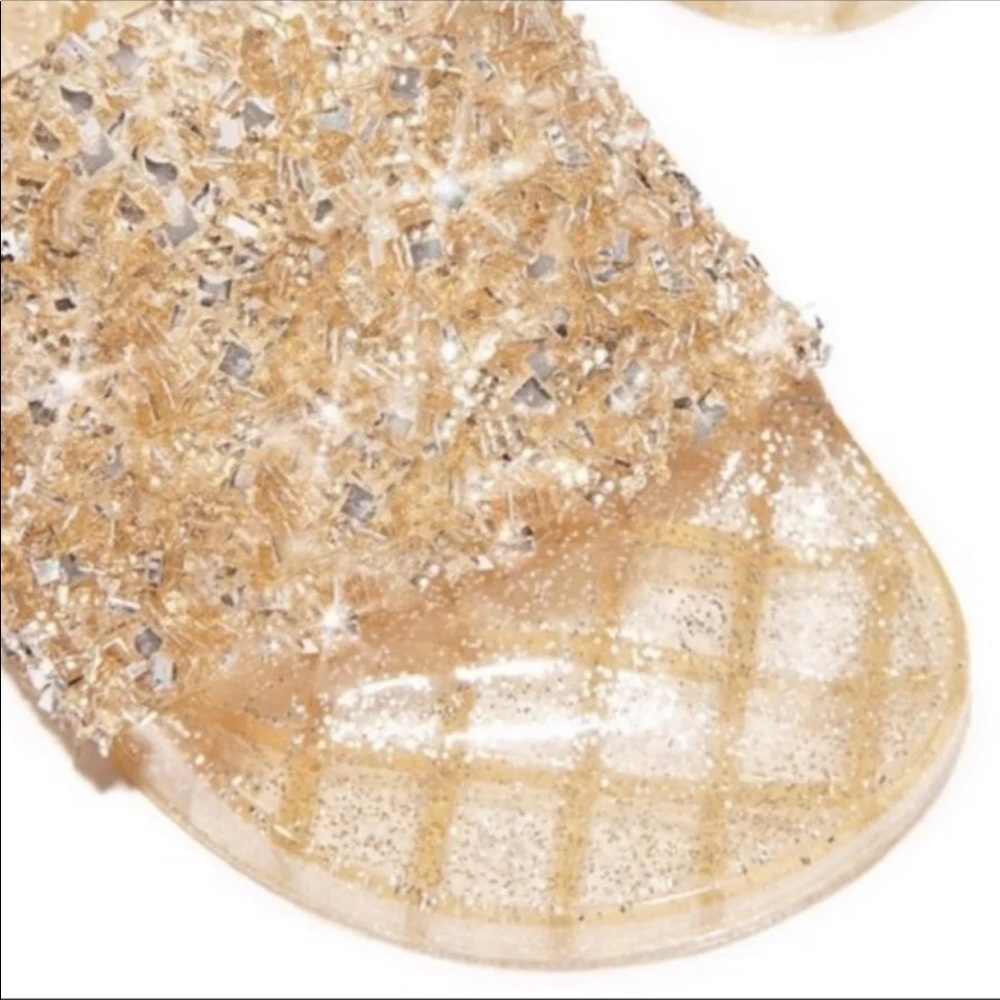 🎉3 for $20💕NIB Gold Embellished Slide Sandal💕 - Picture 9 of 10
